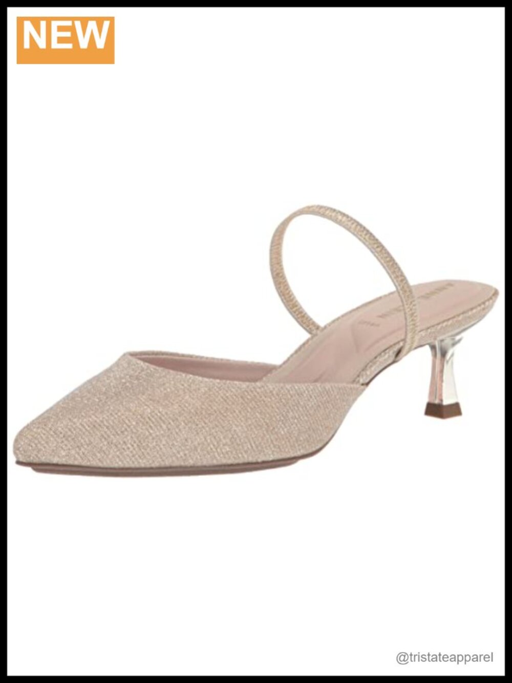 Anne Klein Iella Leather Slingback Kitten Heel Pointed Toe Pump